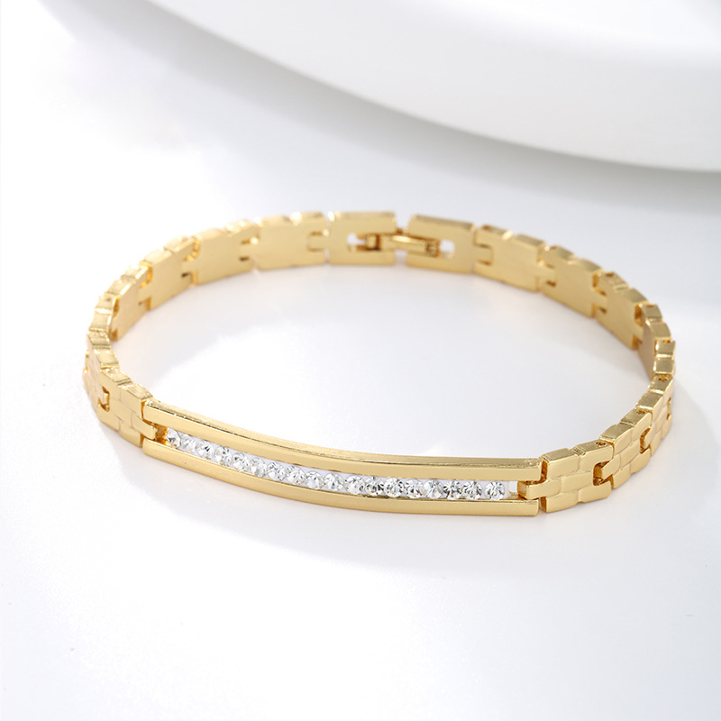 Retro Copper Alloy Bracelet Gold Plated Punk Jewelry Hand Chain