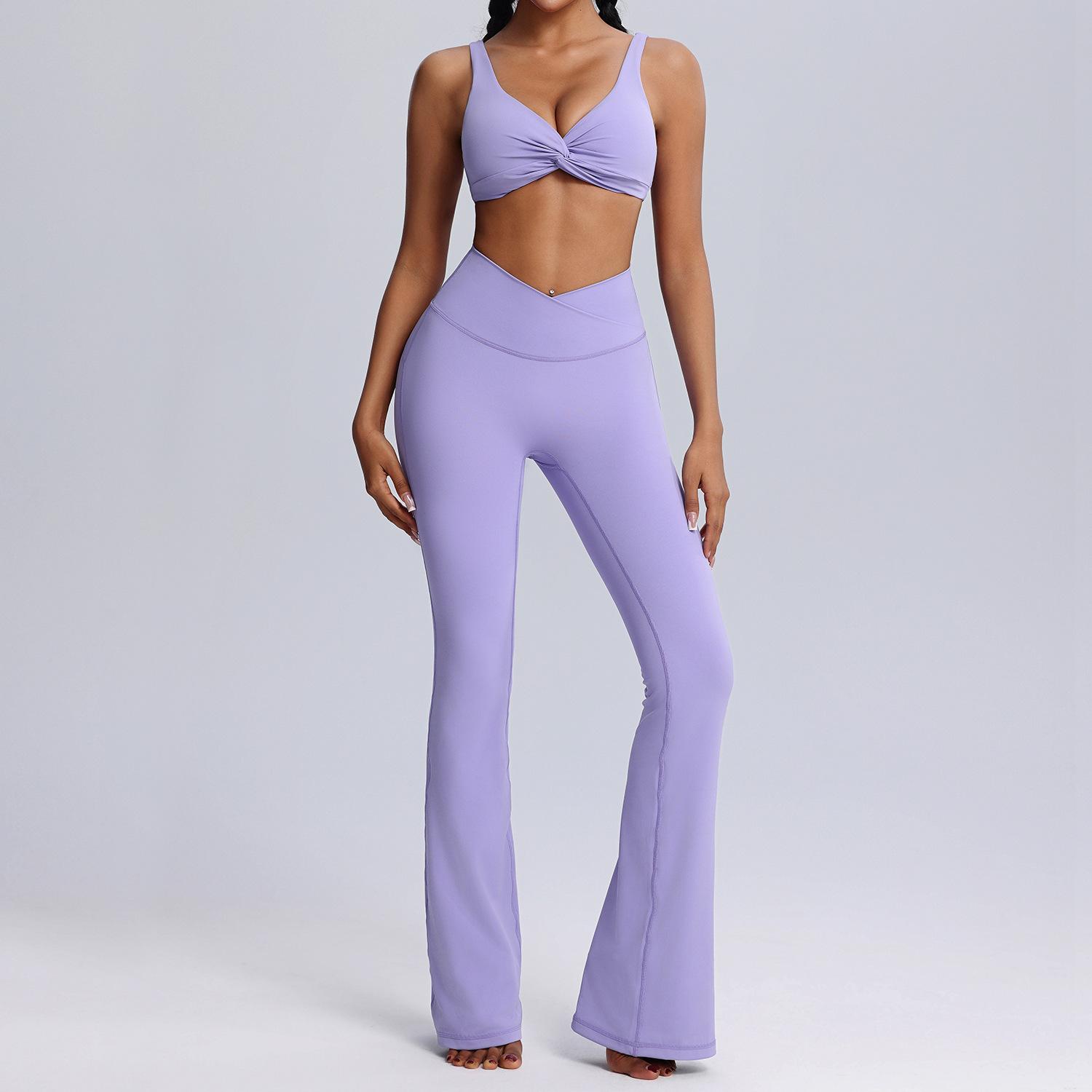 Yoga Suit Sportswear Vest And Flared Long Pants Two-Piece Yoga Set