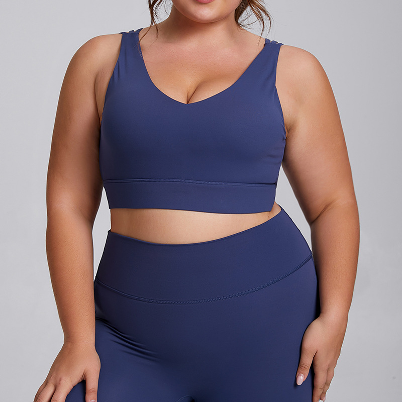 Plus Size High Elastic Yoga Suit Sports Vest And Pants Two Piece Set
