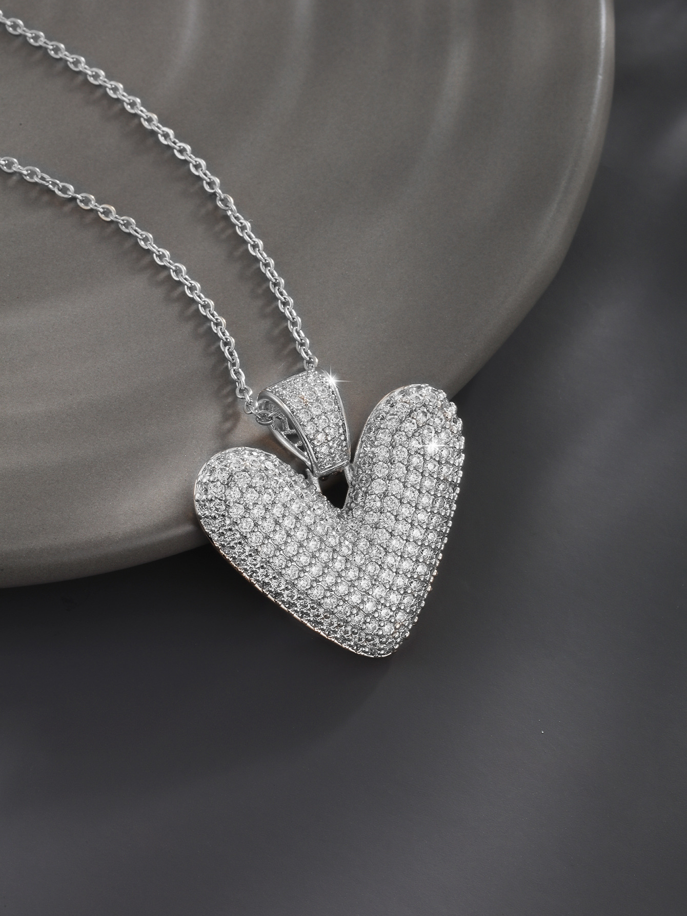 Stylish 26 Letters Necklace Pendant Alloy Zircon Necklace Friend Gift