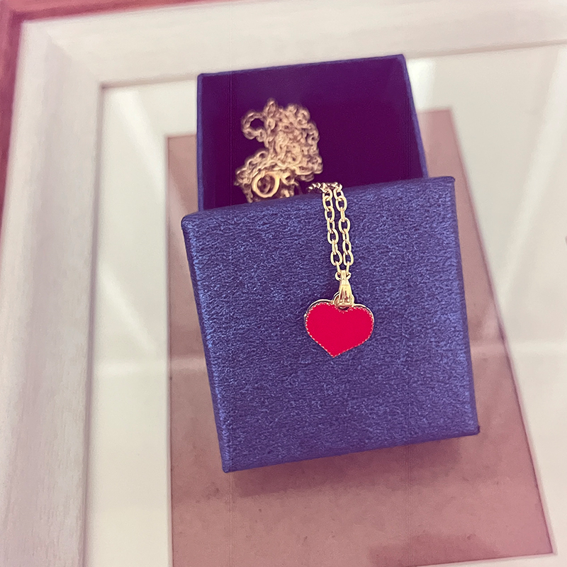 Lucky Four-leaf Clover Love Heart Necklace Clavicle Chain Accessories