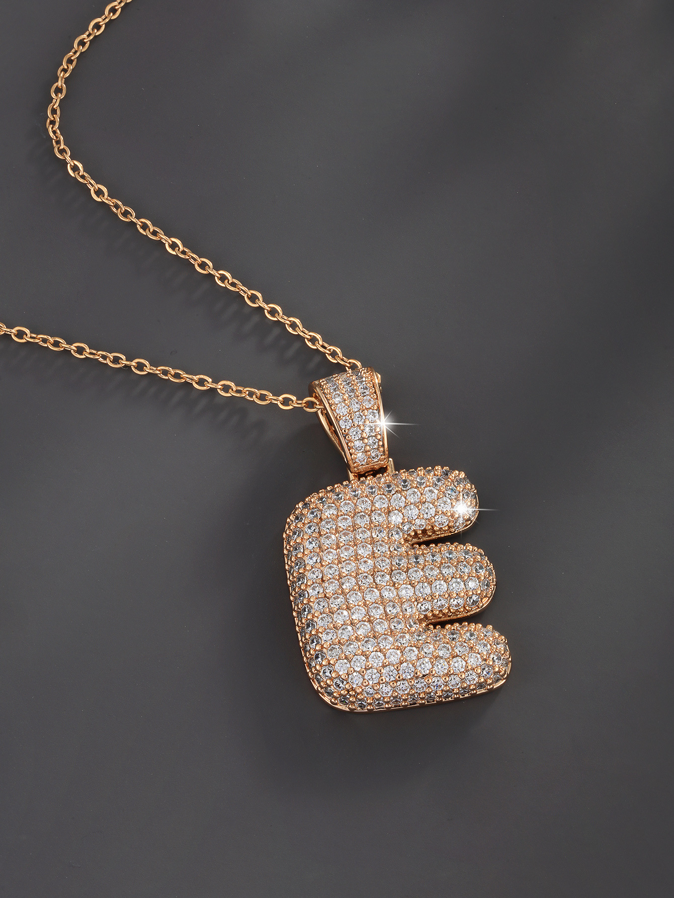 26 Letters 18K Gold Plated Necklace Pendant Zircon Necklace
