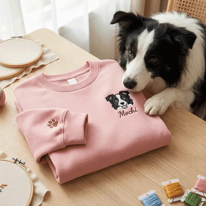 Custom Angel Pet Embroidered Sweatshirt Fur Baby Special Gift