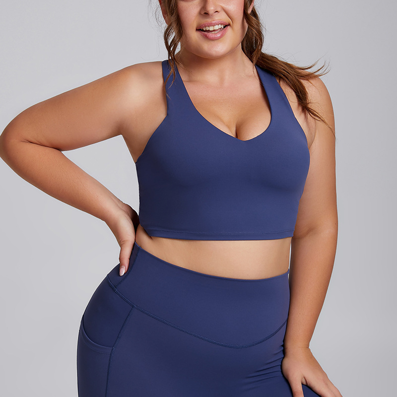 Plus Size Yoga Suit Sportswear Vest And Pocket Pants Two Piece Suit