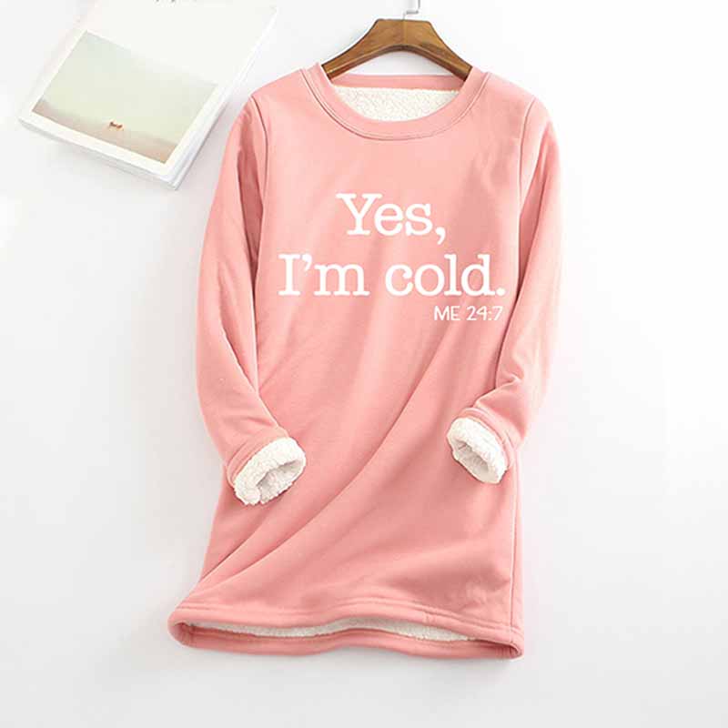 Printed Thickened Fleece Warm Autumn Winter Sweatshirt