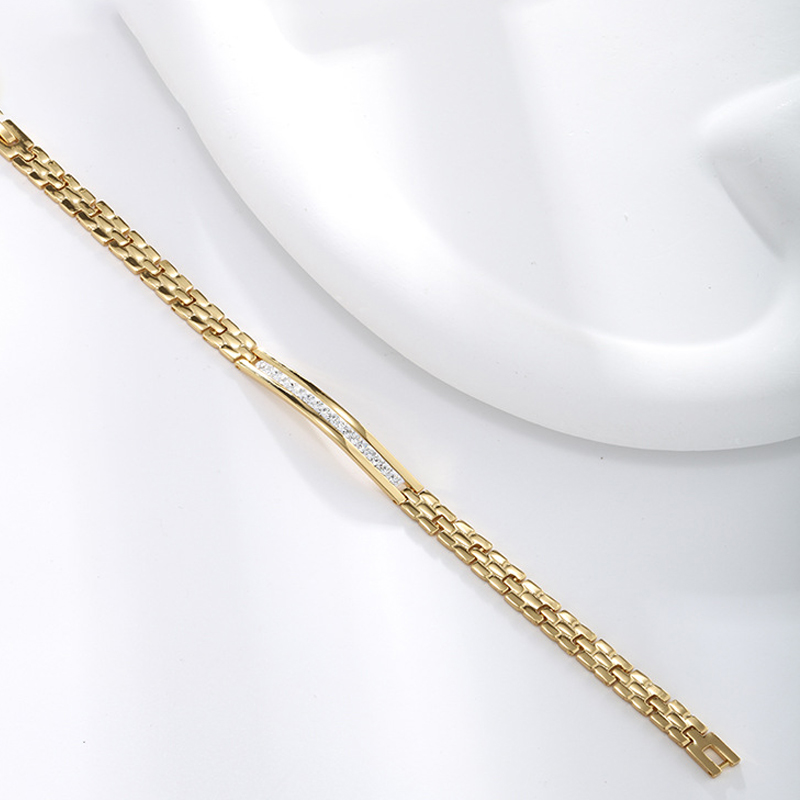 Retro Copper Alloy Bracelet Gold Plated Punk Jewelry Hand Chain