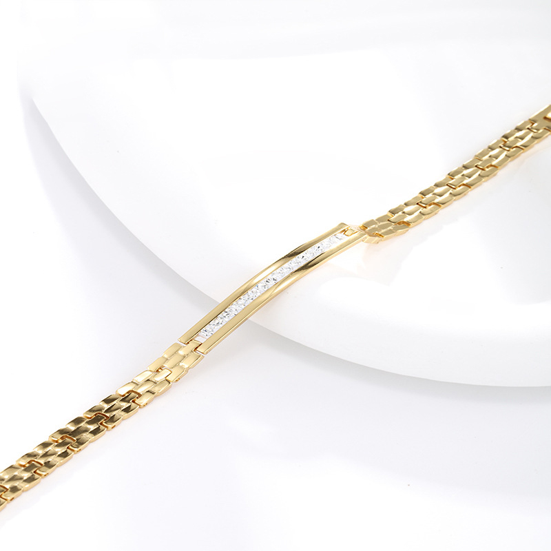 Retro Copper Alloy Bracelet Gold Plated Punk Jewelry Hand Chain