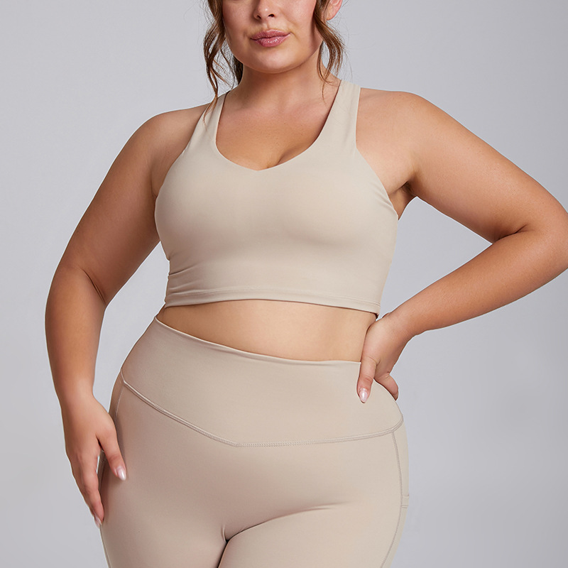 Plus Size Yoga Suit Sportswear Vest And Pocket Pants Two Piece Suit