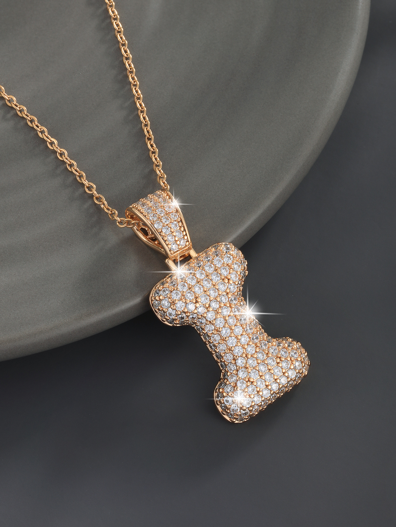 26 Letters 18K Gold Plated Necklace Pendant Zircon Necklace