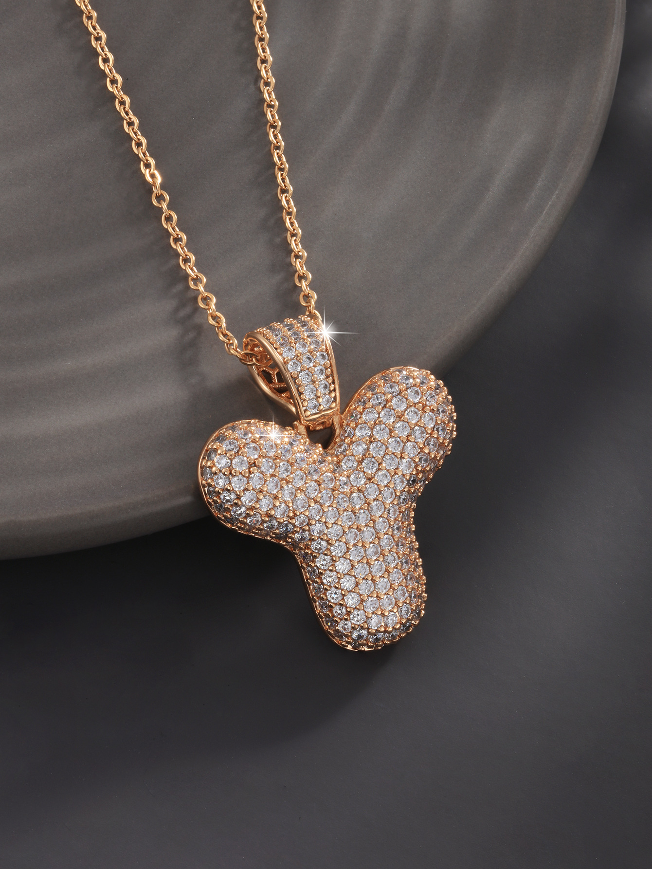 26 Letters 18K Gold Plated Necklace Pendant Zircon Necklace