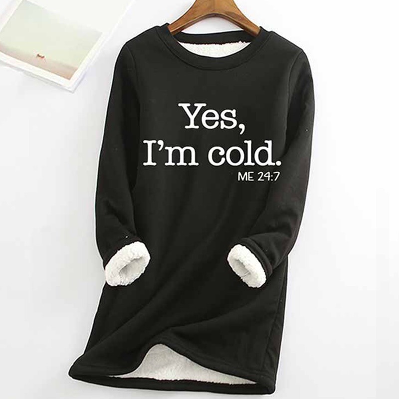 Printed Thickened Fleece Warm Autumn Winter Sweatshirt
