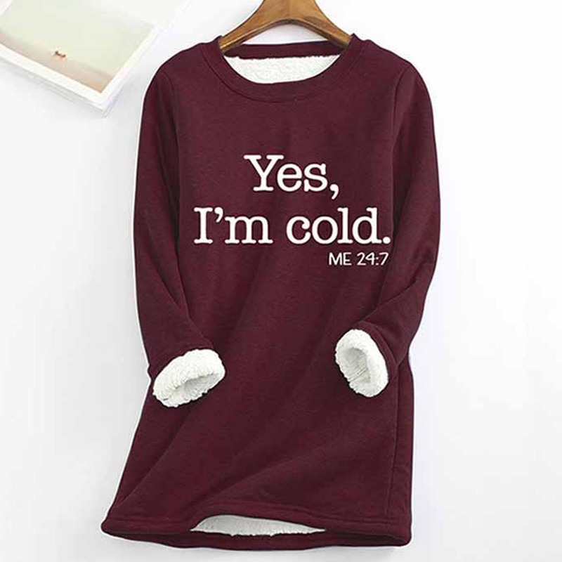 Printed Thickened Fleece Warm Autumn Winter Sweatshirt