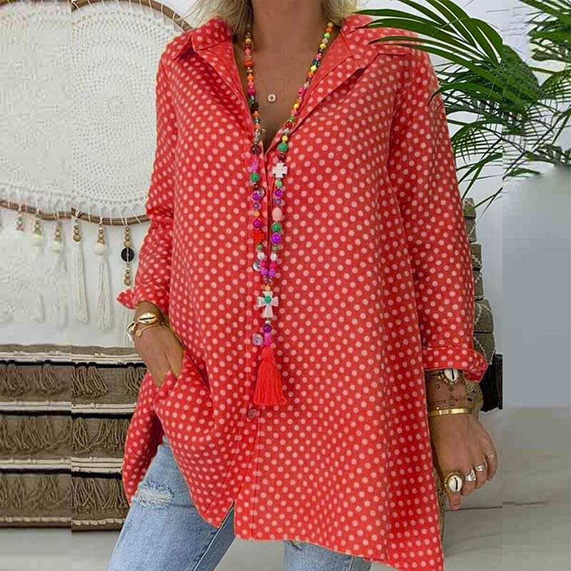 Polka Dot Printed Single-breasted Shirt