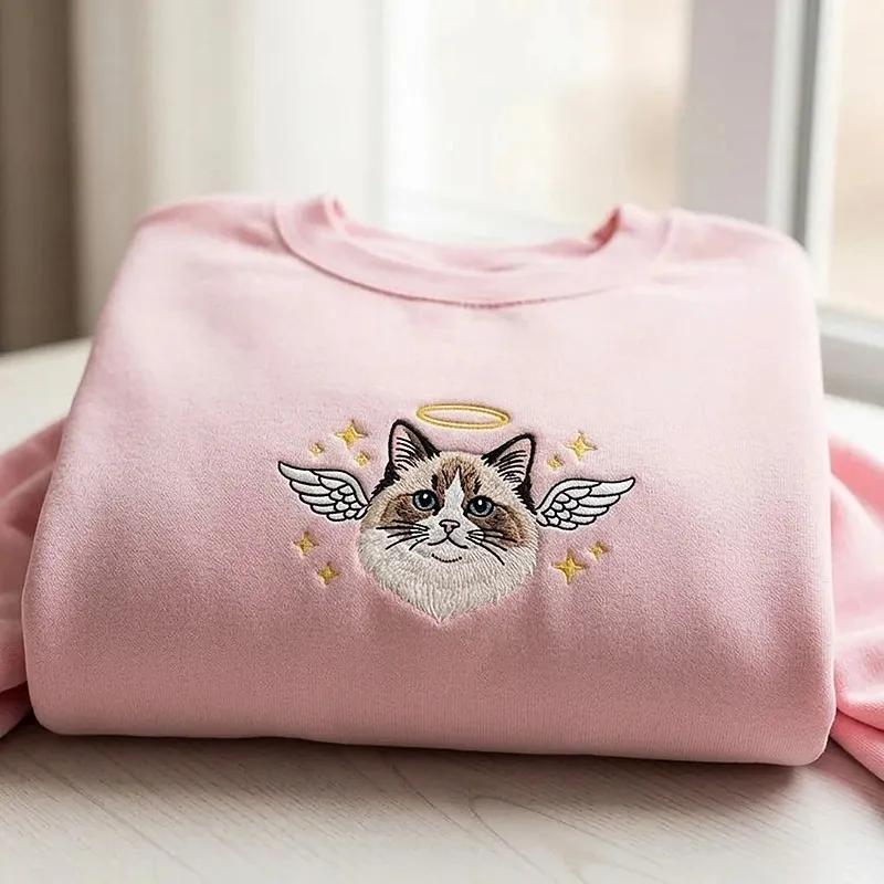 Custom Angel Pet Embroidered Sweatshirt Fur Baby Special Gift