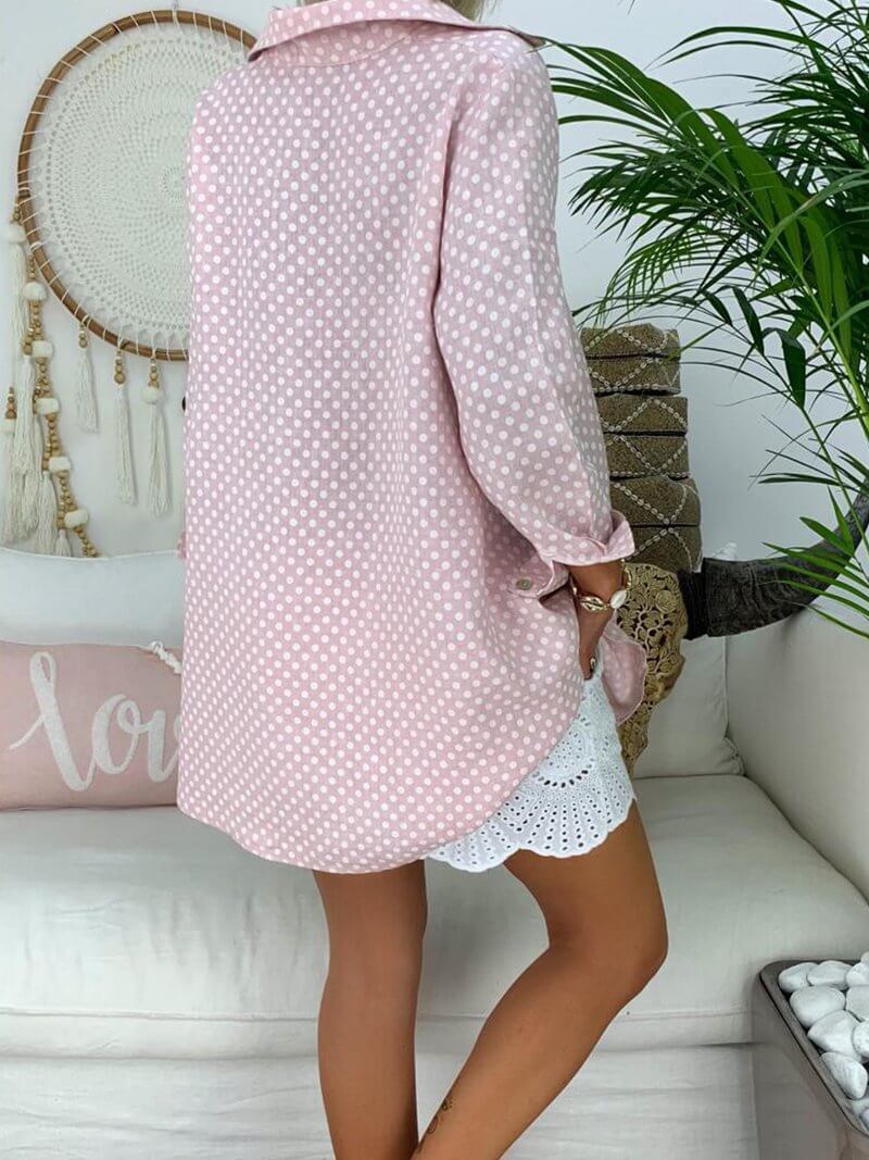 Polka Dot Printed Single-breasted Shirt