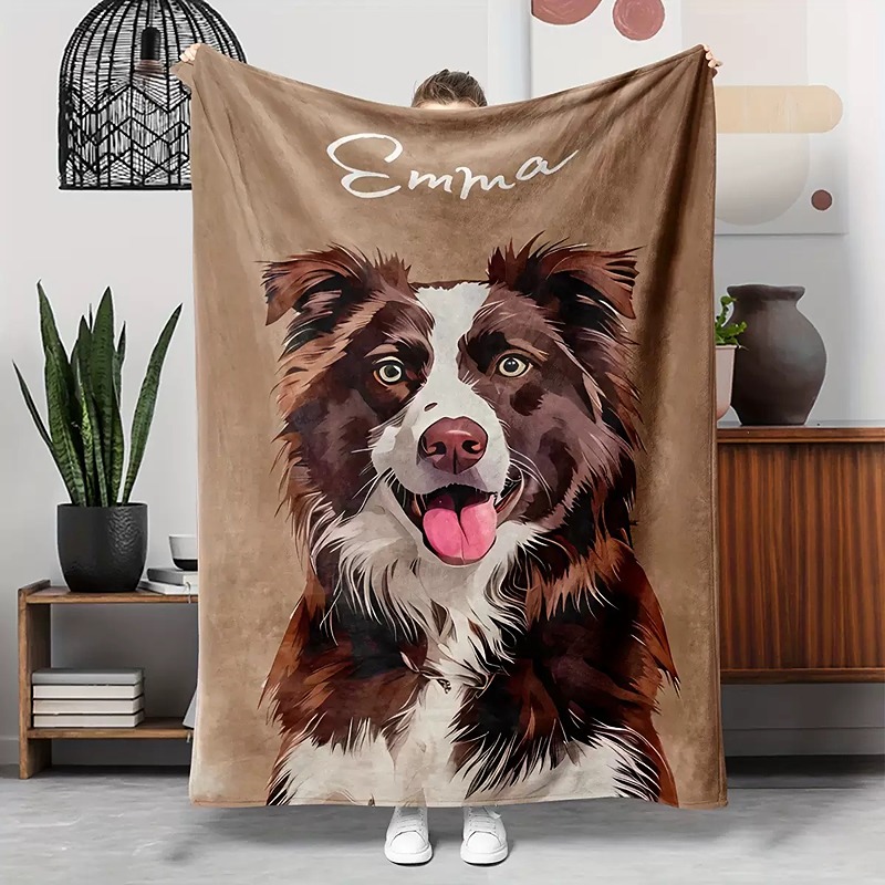 Custom Pet Flannel Blanket Furry Baby Embedded Digital Fleece Blanket