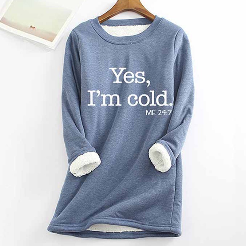 Printed Thickened Fleece Warm Autumn Winter Sweatshirt