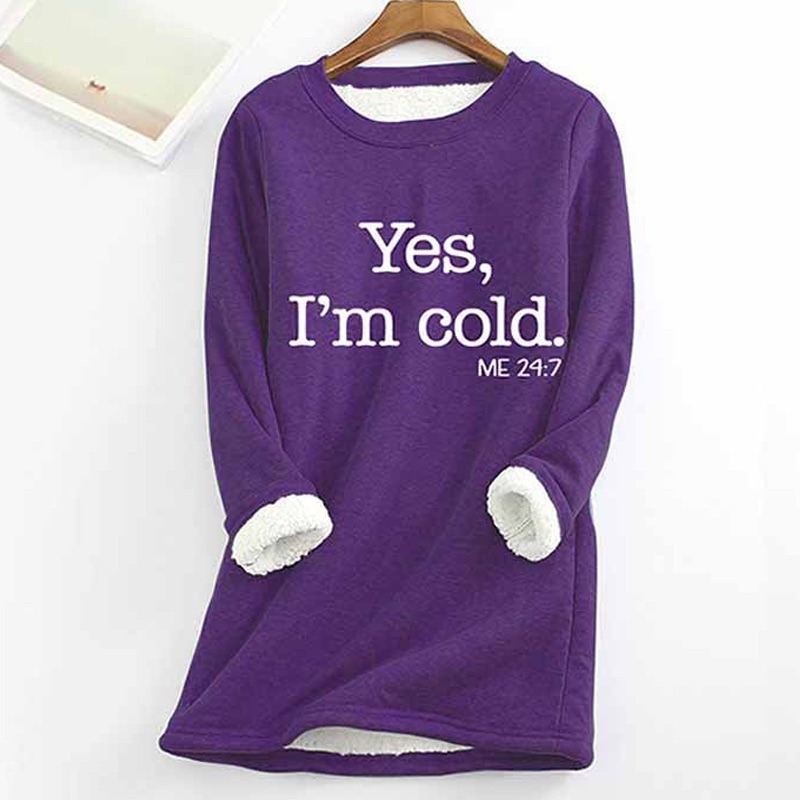 Printed Thickened Fleece Warm Autumn Winter Sweatshirt
