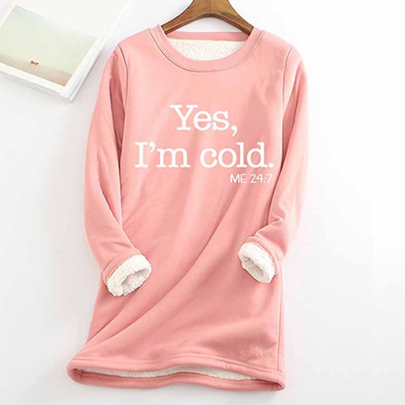 Printed Thickened Fleece Warm Autumn Winter Sweatshirt
