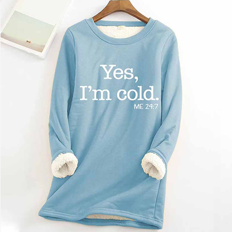Printed Thickened Fleece Warm Autumn Winter Sweatshirt