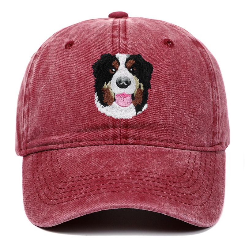 Custom Embroidered Pet Face Baseball Cap Cute Furry Kid Keepsake