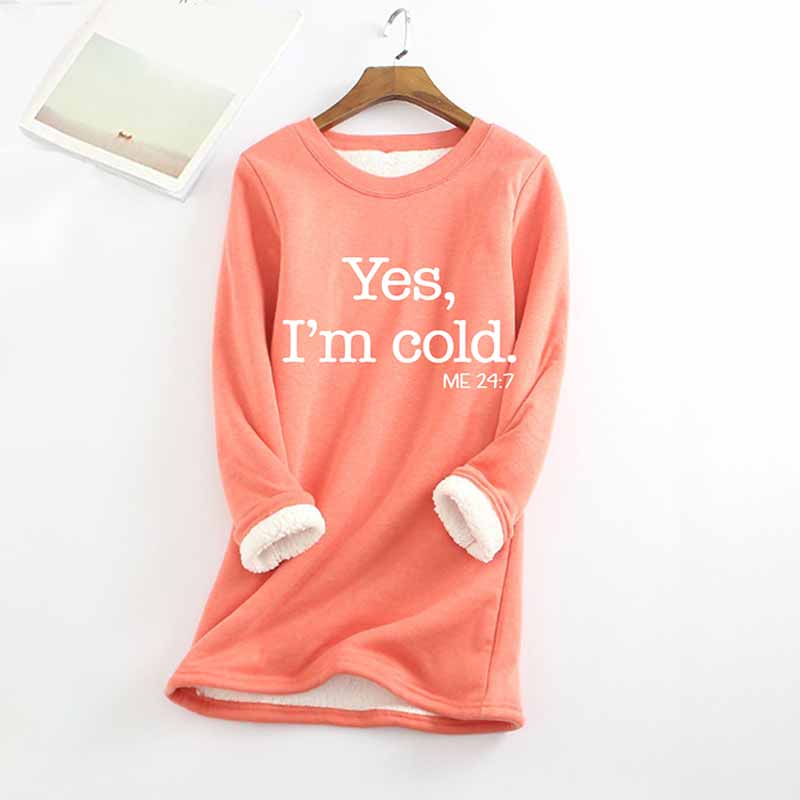 Printed Thickened Fleece Warm Autumn Winter Sweatshirt
