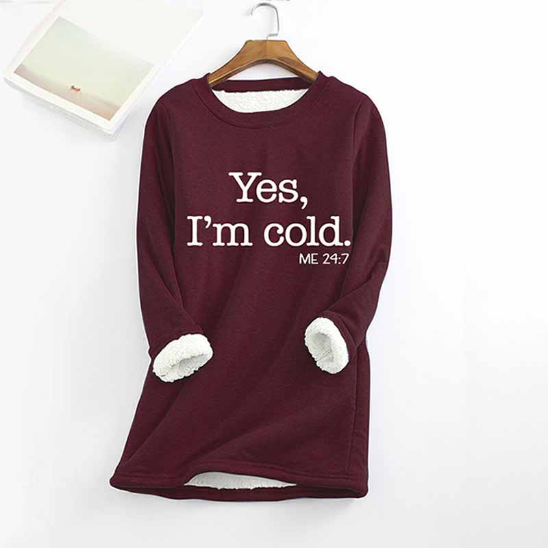 Printed Thickened Fleece Warm Autumn Winter Sweatshirt
