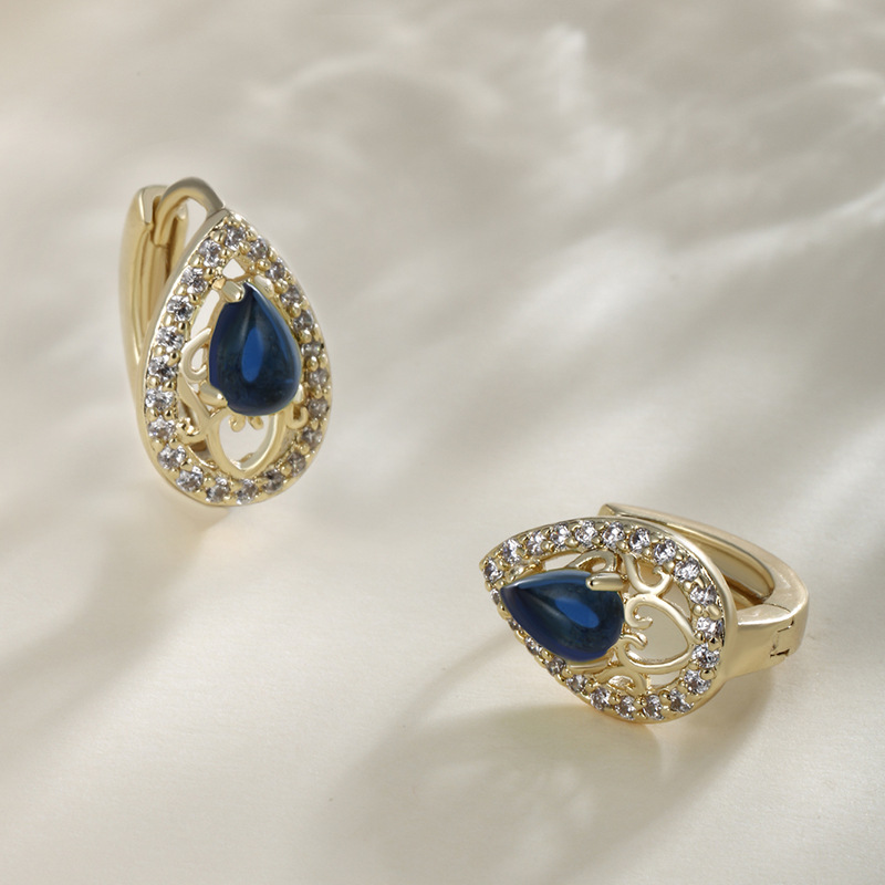 Vintage Teardrop Earrings Elegant Party Wedding Hoop Earrings