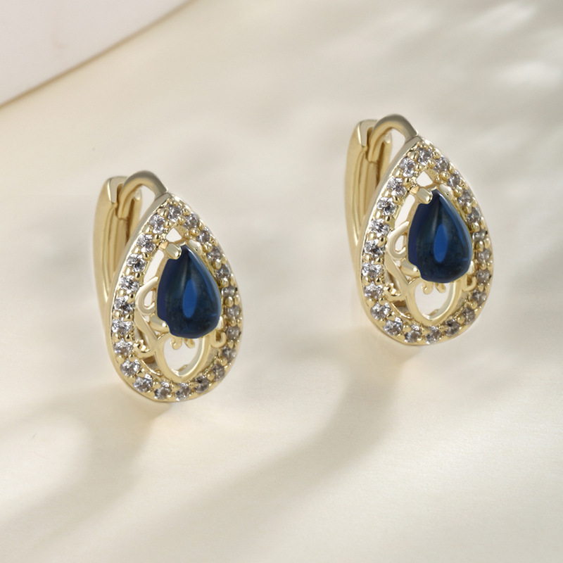 Vintage Teardrop Earrings Elegant Party Wedding Hoop Earrings