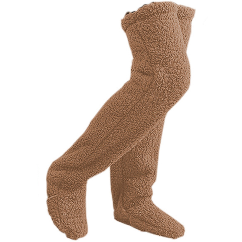 Plush Teddy Bear Floor Socks Knee Pads Stockings Warm High Socks