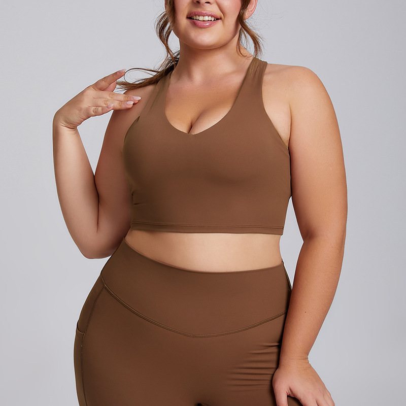 Plus Size Yoga Suit Sportswear Vest And Pocket Pants Two Piece Suit