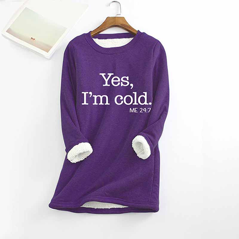 Printed Thickened Fleece Warm Autumn Winter Sweatshirt