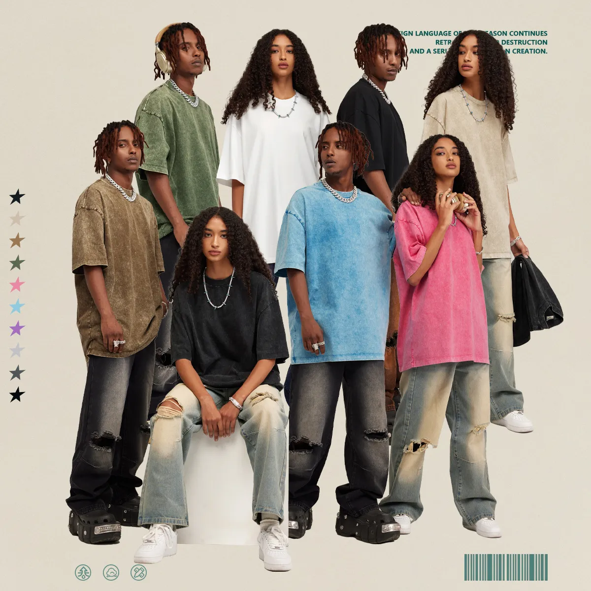 American Retro Batik Youth Fashion Cotton Short Sleeve Couple T-shirt