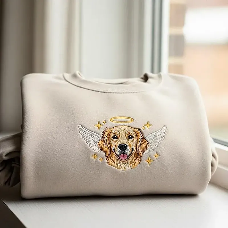 Custom Angel Pet Embroidered Sweatshirt Fur Baby Special Gift