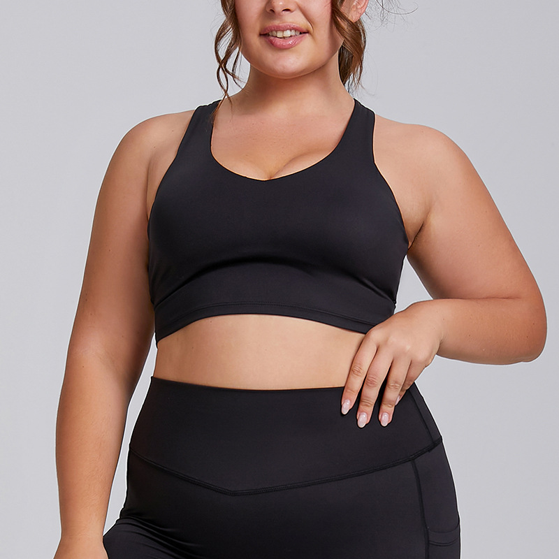 Plus Size Yoga Suit Sportswear Vest And Pocket Pants Two Piece Suit