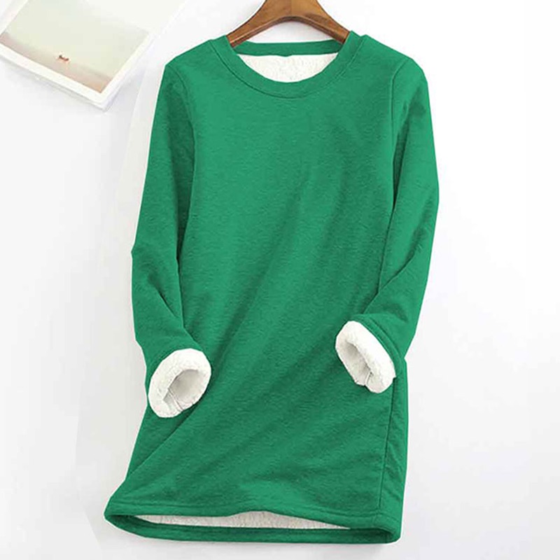 Solid Color Thickened Fleece Warm Autumn and Winter Sweatshirt