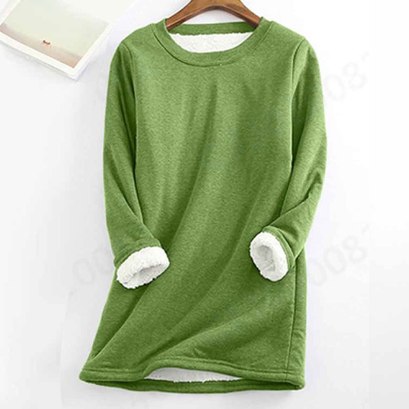 Solid Color Thickened Fleece Warm Autumn and Winter Sweatshirt