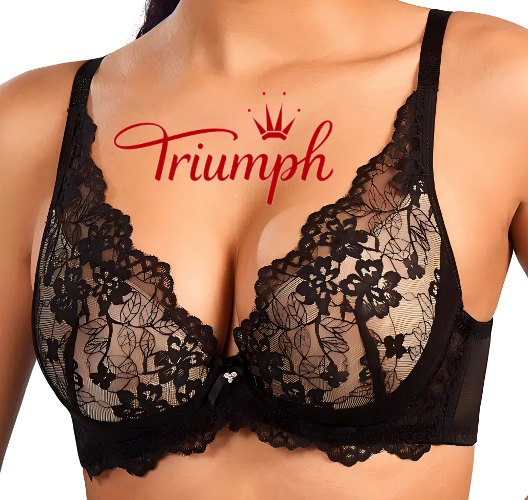 Triumph - (3 szt.) Dwuwarstwowy biustonosz z romantycznym haftem