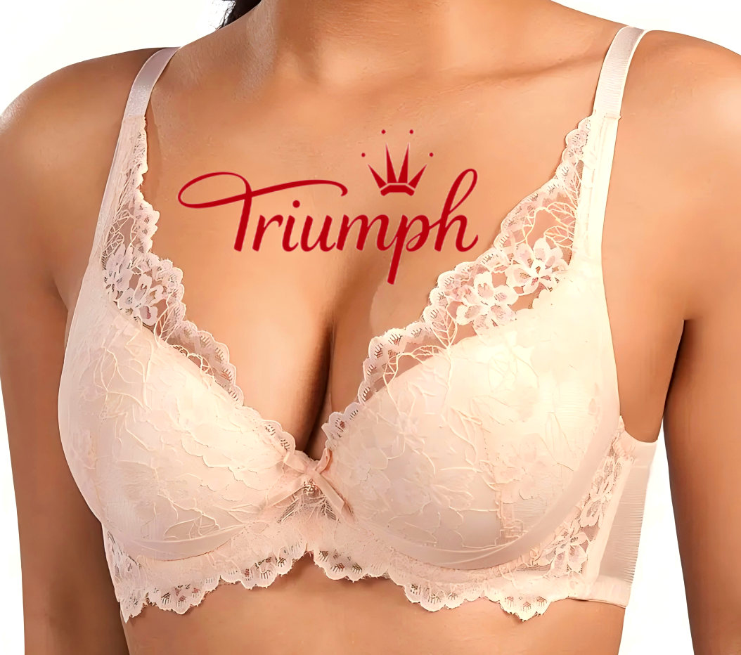 Triumph - (3 szt.) Dwuwarstwowy biustonosz z romantycznym haftem