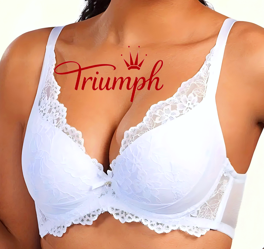 Triumph - (3 szt.) Dwuwarstwowy biustonosz z romantycznym haftem