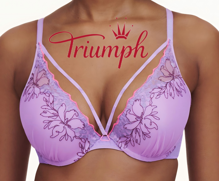 Triumph - (3 szt.) Dwuwarstwowy biustonosz z romantycznym haftem