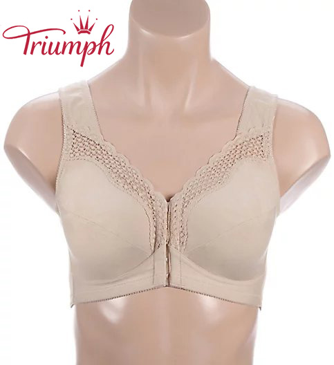 Triumph - (3 produkty) Bawełniany, oddychający biustonosz zapinany z przodu, bez fiszbin