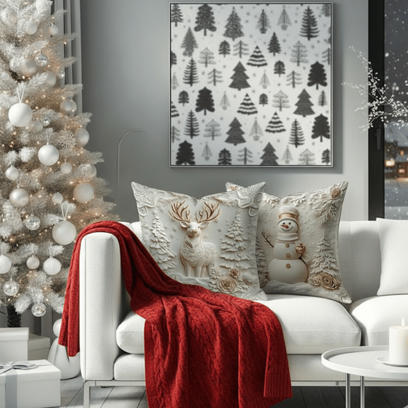 🎅Wyprzedaż świąteczna 49% TANIEJ🎄Poszewka na poduszkę z motywem świątecznym