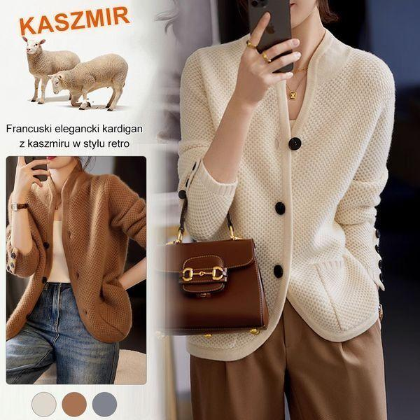 Elegantiškas retro prancūziškas kašmyro megztinis