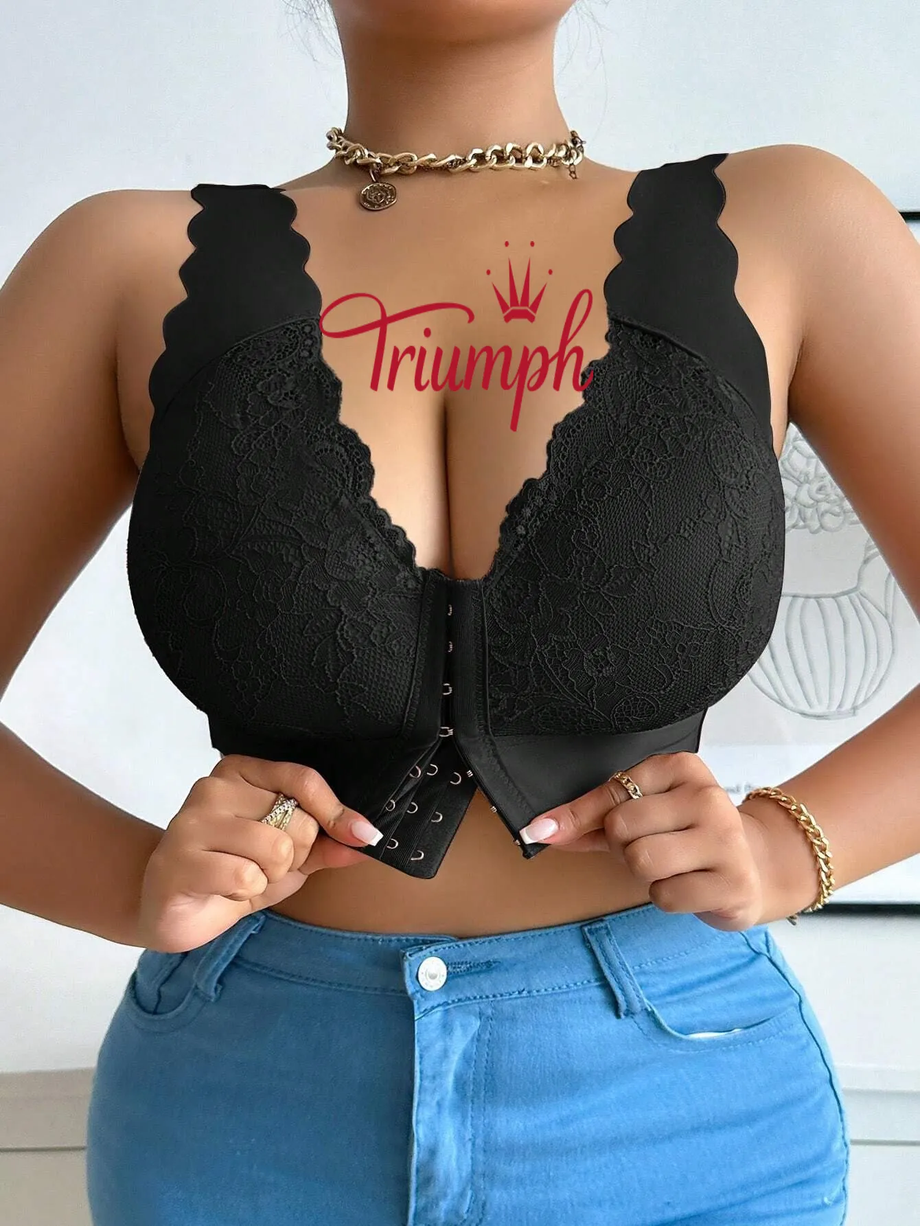 TRIUMPH® - 3 SZTUKI 🔥 Elegancki biustonosz z koronką w kwiaty