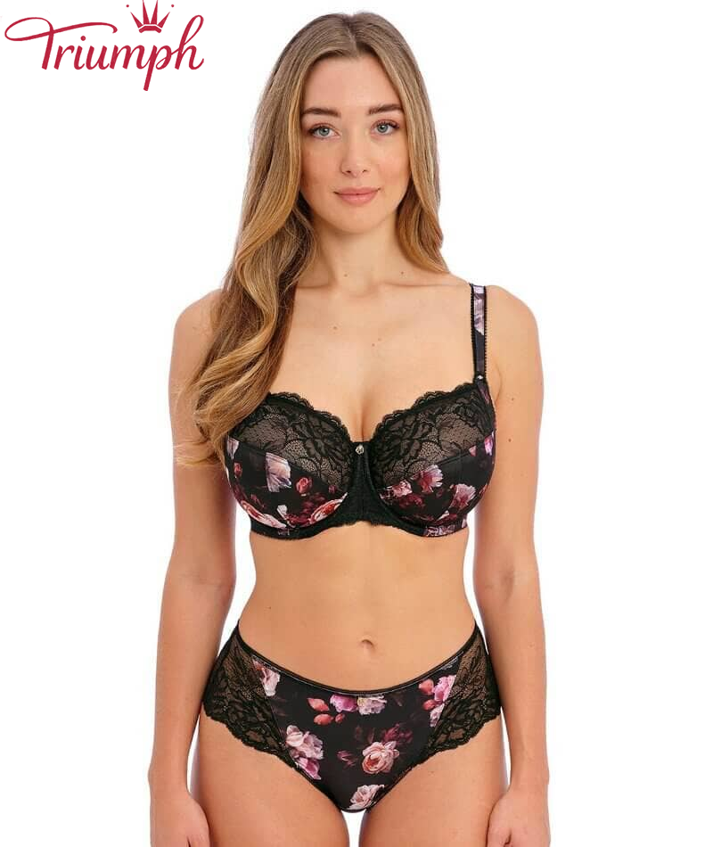 Triumph® 3 Piece- 2024 New Style Floral Embroidered Panel Side Support Bra