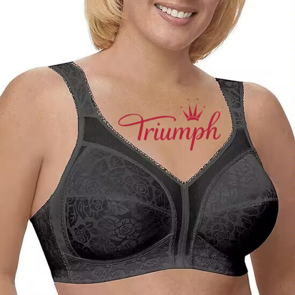 TRIUMPH – (3 szt.) 💥Wyściełane ramiączka, bezprzewodowy biustonosz zakrywający całą powierzchnię