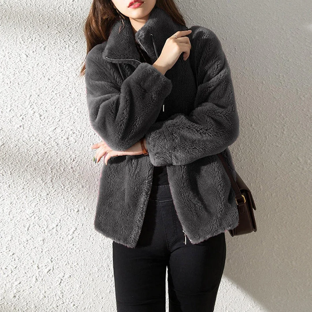 🎅Buy 2 10% OFF🎁 Womens Faux Fur Coat Jacket Open Front