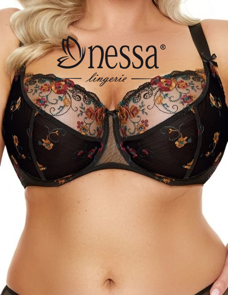 Nessa - 3 SZTUKI  🔥Miękkiego haftowanego biustonosza bez fiszbin