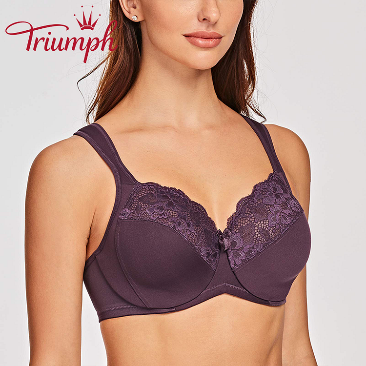 Triumph - 3 szt. 💥Cienka, haftowana bielizna z głębokim dekoltem w kształcie litery V [75A-110E]
